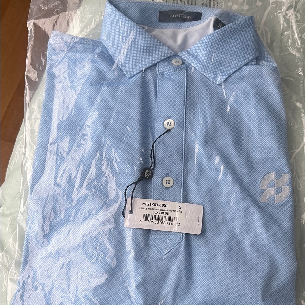 Turtelson blue golf shirt